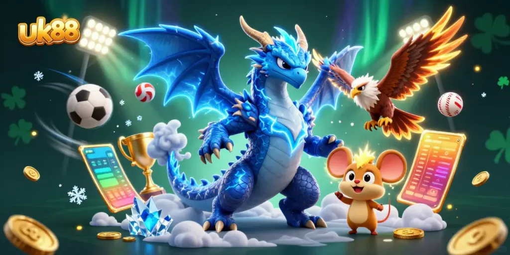 Experience thrilling action at uk88 with vibrant casino characters and dynamic game elements in a captivating scene.