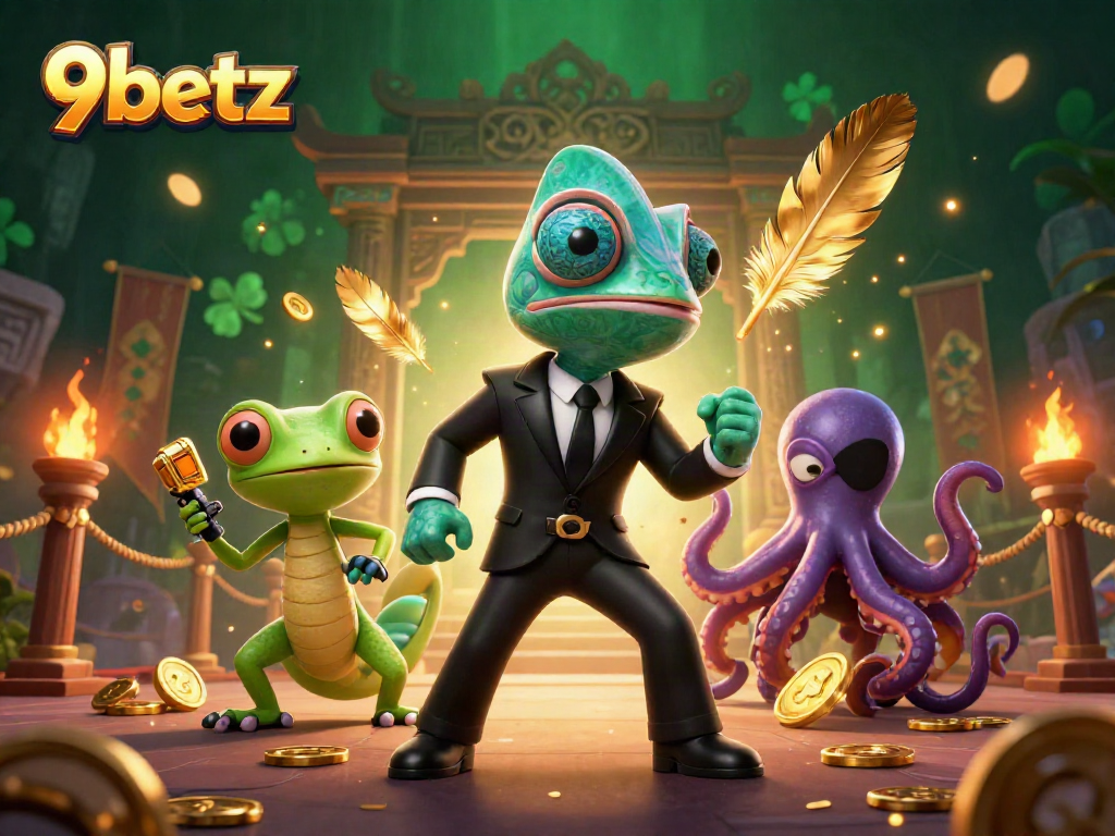 Experience thrilling gameplay at 9betz with colorful characters and casino excitement.