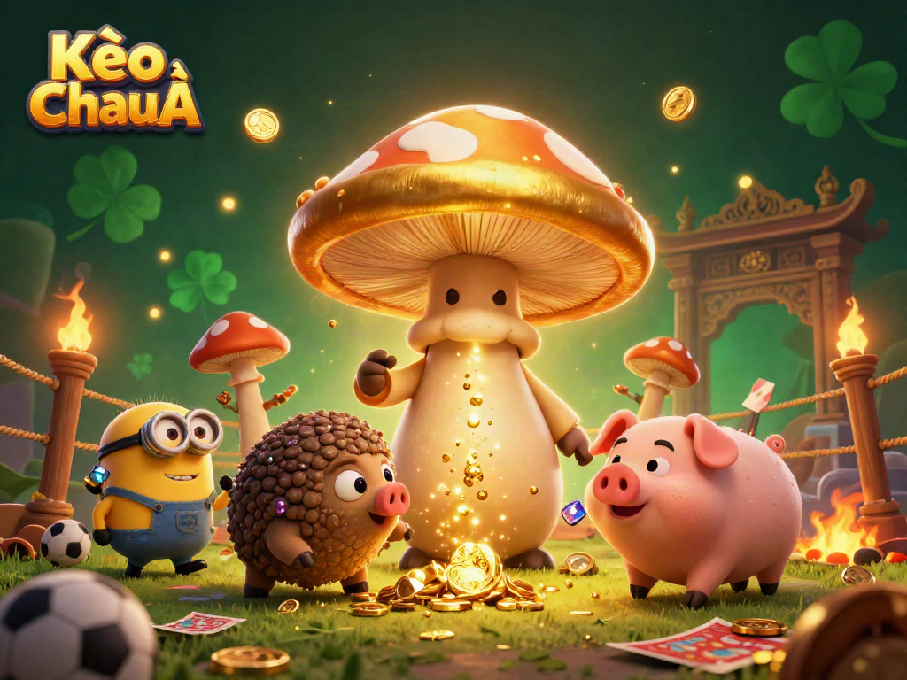 Engage with Kèo Châu Á in this enriched sports betting illustration showcasing characters celebrating strategy and glory.