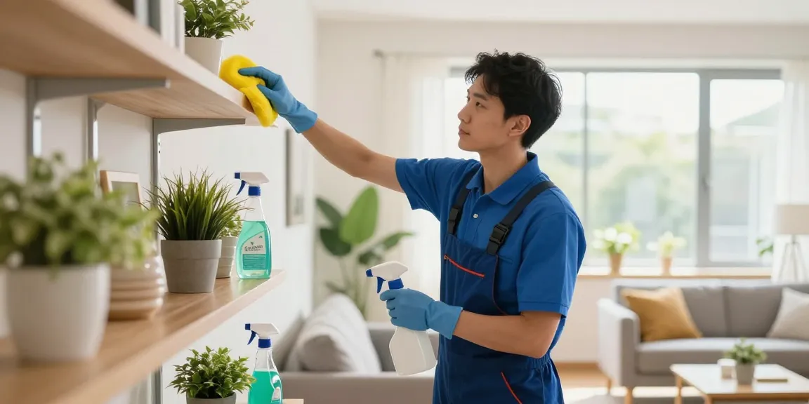 Reinigungsunternehmen Bern providing professional cleaning services in a modern apartment.