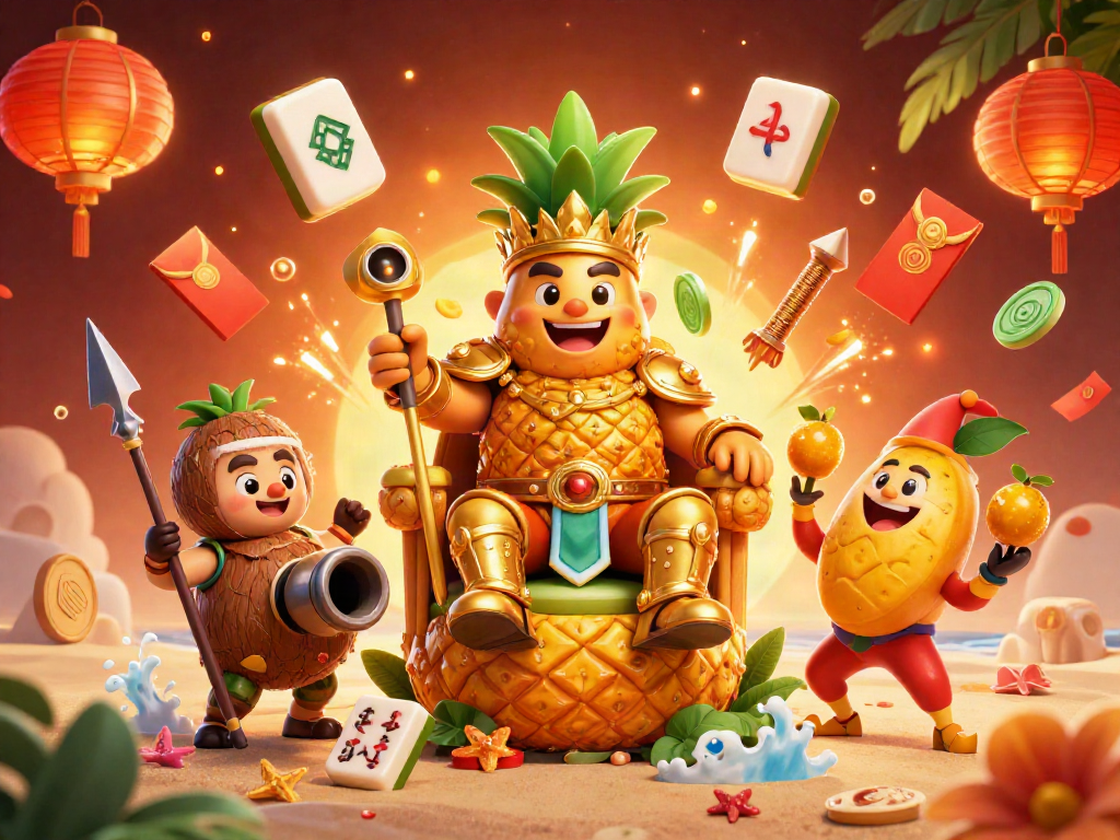 Experience the excitement of Xóc đĩa with a vibrant illustration showing a lively beach casino scene featuring unique characters and game elements.