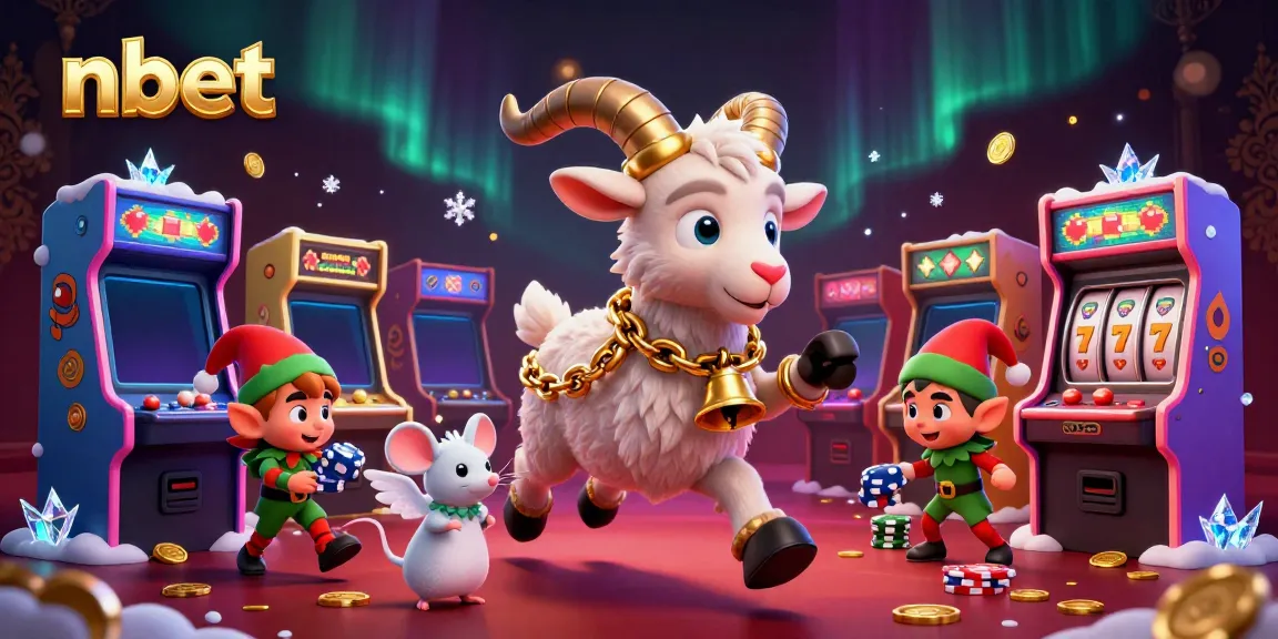 Engage in festive gaming at nbet's thrilling holiday-inspired casino illustration.