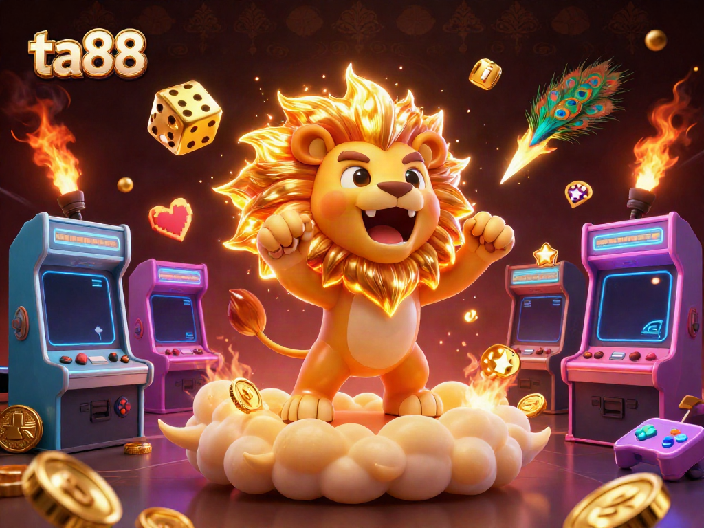 Experience thrilling excitement at ta88 with a vibrant 3D casino scene featuring lively characters and dynamic game elements.