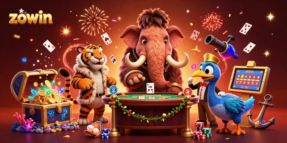 Experience exhilarating gaming with the vibrant zowin casino scene featuring unique characters.