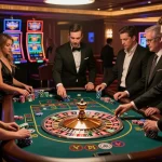 Engaging scene of players at the roulette table on https://go8.onl/ with chips and bets visible